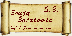 Sanja Batalović vizit kartica